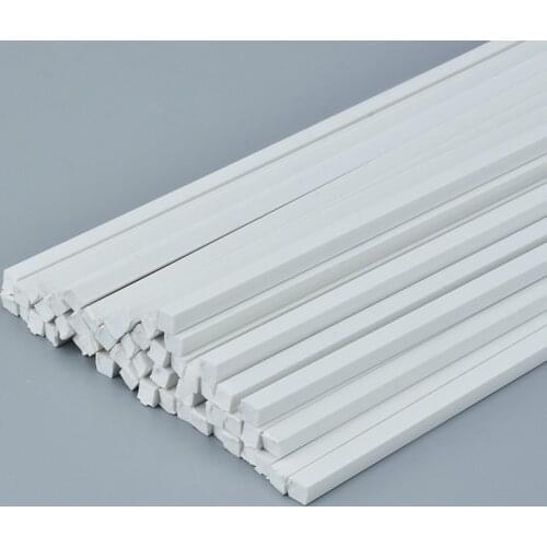50pcs/100pcs 1mm-6mm ABS Square Rod DIY Construction Sand Table Model Building ABS Model Transformation Of Solid Rods Diorama