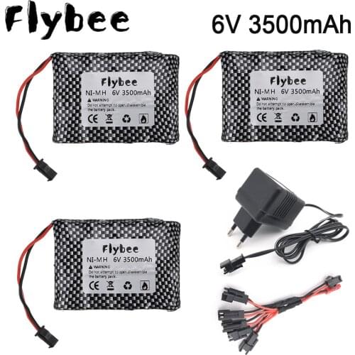 6V 3500mAh Battery With Charger For RC Cars Robots Tanks Gun Boats 6v NiMH Battery 3500mah 6v Rechargeable Battery Pack