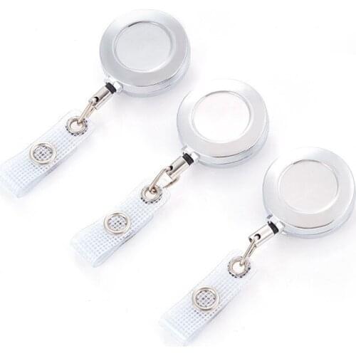 Free shipping 1000pcs/lot customized logo badge reel; promotional retractable metal badge holder; belt clip BR3