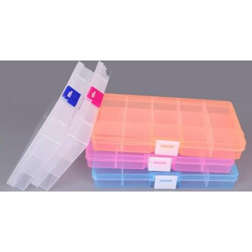 Free Shipping 15 compartment free installation demolition Transparent PP plastic jewelry storage box