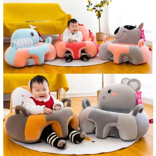 Baby Sofa Support Seat Cover Cartoon Animal Plush Learning to Sit Feeding Chair Cushion Child Seat Christmas Present Gift