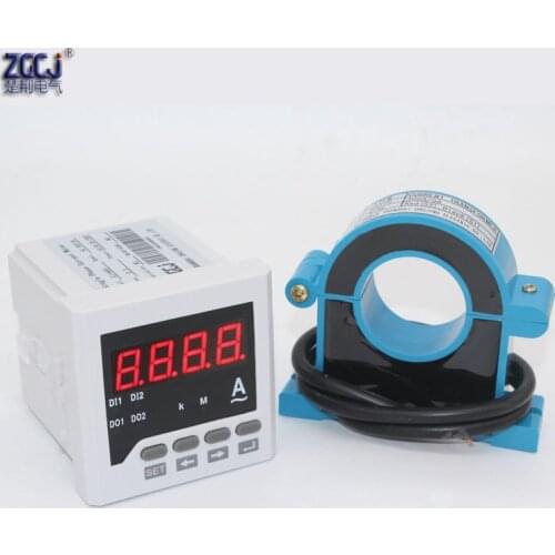 AC 100A,200A,300A,400A,500A,600A digital AC ampere meter 600A current meter with current transformer