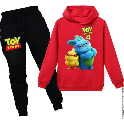 Toy Story 4 Love Kids Hoodies Pants 2pcs Sets Clothes Baby Girl Boys Sweatshirt Clothing Children Hoodies Fashion Harajuku