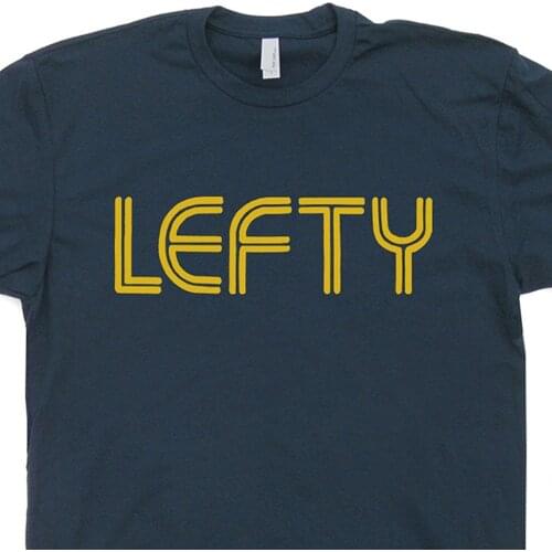 T Shirt Short Sleeve Shirtmandude T-Shirts Lefty T Shirt Funny Left Handed Shirts South Paw Cool Vintage Retro Keyboard Mens