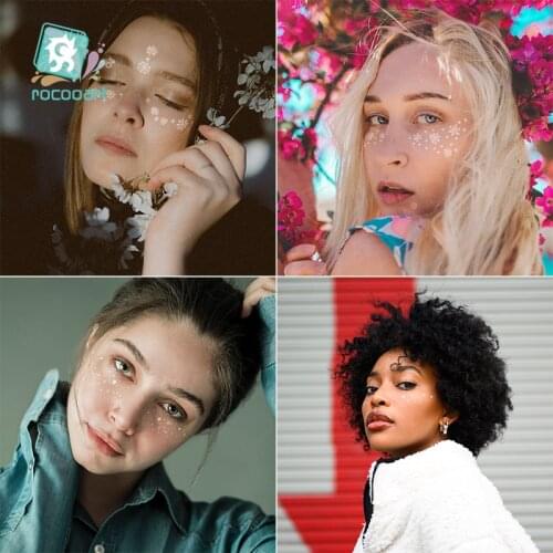 2020 India White Flower Temproary Tattoo Sticker Sexy stars freckles Face Water Transfer Taty Makeup Party Fake Tattoo