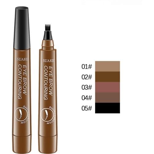 5 Colors Four Liquid Forked Eyebrow Pencil Long Lasting Natural Anti-Blooming Makeup Anti-Rubbing Waterproof Beauty Cosmetics