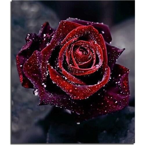 Red Rose New Needlework DIY Diamond Painting Cross Stitch Sewing Knitting Needles 3D Diamond Embroidery