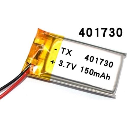 401730 3.7V 150mAh Polymer lithium Lipo battery rechargeable customized wholesale CE FCC ROHS MSDS quality certification