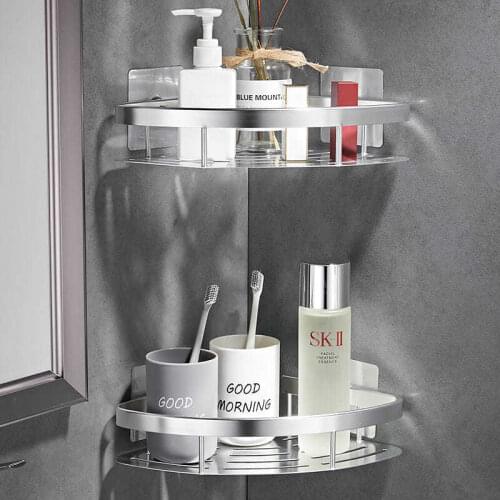 Home Bathroom Triangle Shelf Free Punching Toilet Wall-Mounted Toilet Washroom Bath And Wash Basin Wall Storage Rack Hardware