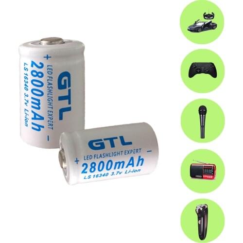 NEWEST 2800mAh Rechargeable Li-ion 16340 Battery UniversALBC LED Flashlight Expert 2800mAh LS 16340 3.7V Li-ion Purple Color