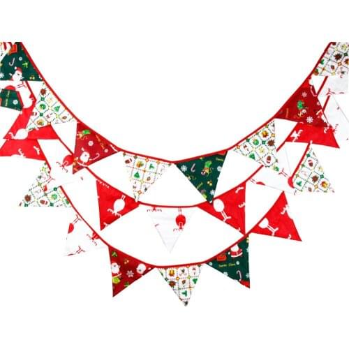 NEW 3.1M 12flags Christmas Decoration Fabric Bunting Party Banner Photo Prop Customize Room Garden Decoration Garland