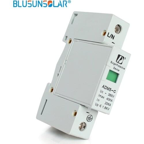 Wholesale 10pcs/lot 20-40kA 1P+N 110V 220V 380V high quality AC Din Rail SPD low voltage surge protector FL0288