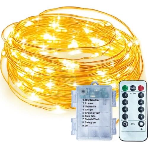 5/10/20M String Copper Wire LED Christmas Light Ourdoor Remote Fairy Lights Battery/ USB Garland For Party Home Wedding Decor