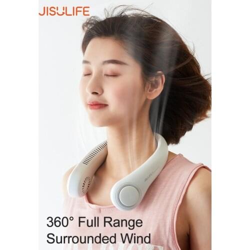 JISULIFE Neck Fan Ventilador 4000mAh Bladeless Fan Portable Rechargeable Usb Fan for Home Office aire acondicionado portatil