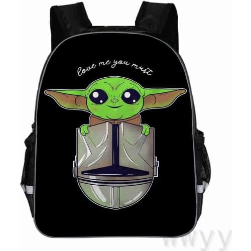 11/13/16 inch Star Wars Baby Yoda School Bags Boys Girls Mandalorian School Bagpack Children Boys Preppy Bookbag Kids Mochila