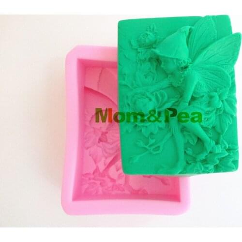 Mom&Pea 0349 Free Shipping Spirit & Flower Silicone Soap Mold Cake Decoration Fondant Cake 3D Mold Food Grade Silicone Mould