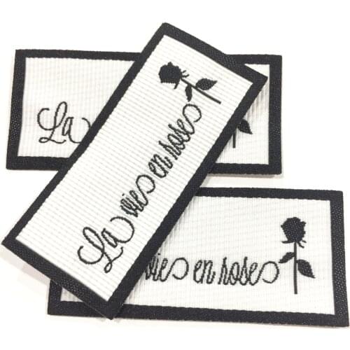 Woven Garment Label Custom Brand Logo Tags For Dress