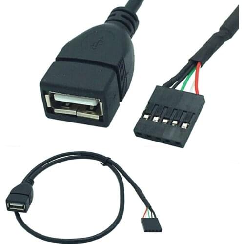 USB 2.0 A Male & USB 2.0 A Female to 1x 5Pin Female 2.54 USB Header PCB Motherboard Cable usb 2.0 cable 0.5m/50cm