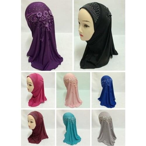 12 pieces/lot) 2016 new style small girls muslim hijab kids islamic scarf XHGT012