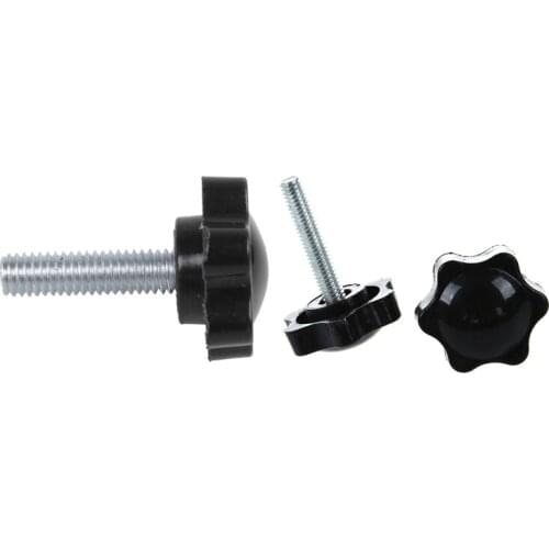 2 Pcs Quincunx Head Screw on Screw Handle M6 Male Thread & 2 Pcs M6 X 30Mm Male Thread Star Head Clamping Knob