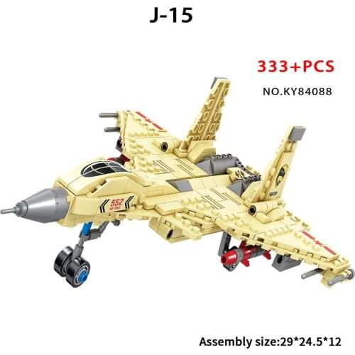 333 PCS J-15 carrier based fighter Military aircraft simulation model High-tech Children Education Toy gift for boys KAZI 84088