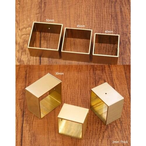 4Pcs Square Brass Tip Cap for Mid-Century Modern Table Leg Feet Replacement Cover and Sofa Foot Cover