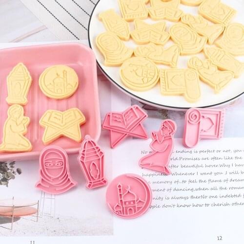 6pcs/set EID MUBARAK Biscuit Mold Cookie Cutters DIY Cake Baking Tools Islamic Muslim Party Decor Ramadan Decoration Eid Mubarak