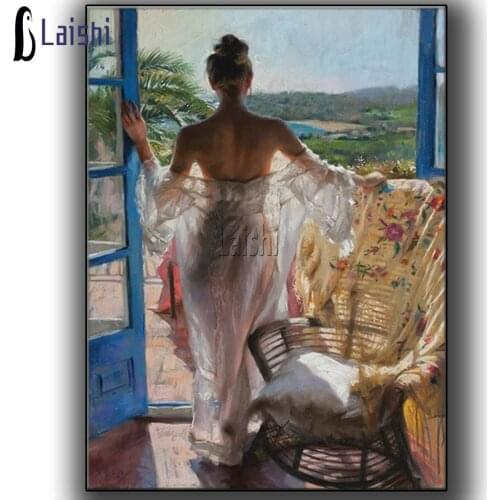 5d Diamond Painting Embroidery Girl at the window Expectancy Cross Stitch Kits Mosaic Canvas Wall Home Decoration Handmade gift