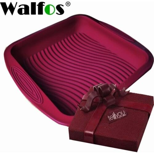 WALFOS Food Grade Non-Stick Silicone Layered Shape Rectangular Silicone Bread Pan Toast Bread Mold Cake Tray Mould Baking Tools