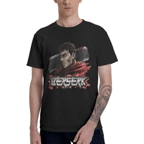 Berserk Guts T-shirt Mens Graphic T Shirt Short Sleeve 100% Cotton Manga Swordsman Gatsu Sacrifice Zodd Anime Tshirt Urban Tee