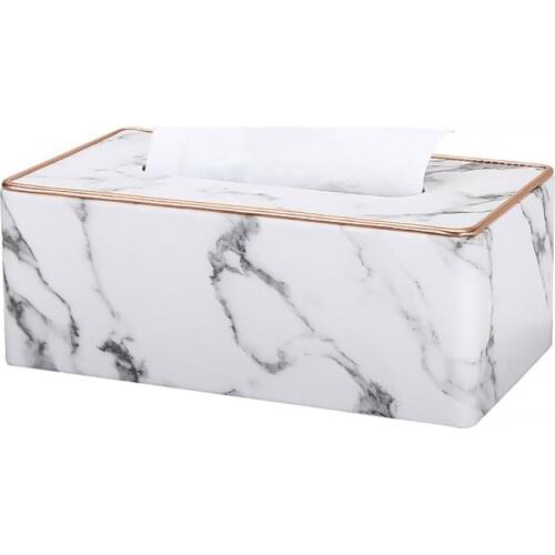 Marble Ice Crack Pattern Leather Large Drawer Box Hotel Office Home Tissue Box Rectangular Leather Tissue Box Cover Holder