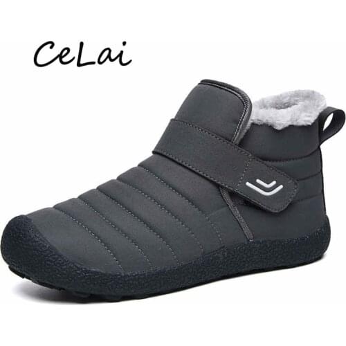 Walking Men Safety Shoe Outdoor Fashion Ankle Boot Unisex Velcro Snow Boots Plus Size Chuky Shoes Men Winter Handmade Botas NA49