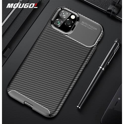For iPhone 11 Pro Max Case Luxury Carbon fiber Cover 360 Full Protection Phone Case For iPhone XI 11 Pro Cover Shockproof Bumper