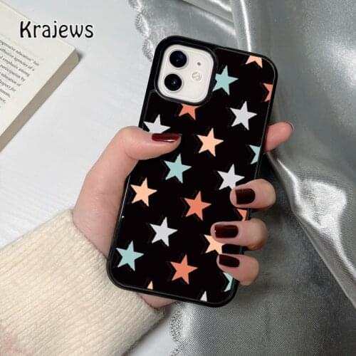 Krajews Pastel Stars coque Phone Case for iPhone 12 mini 5 6S 7 8 PLUS X XS XR 11 PRO MAX SE 2020 Back Cover Funda Shell
