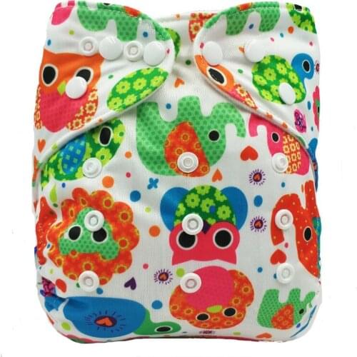 Washable Baby Cloth Diaper Cover Waterproof Cartoon Owl Baby Diapers Reusable Cloth Nappy Suit 0-2years 3-13kg