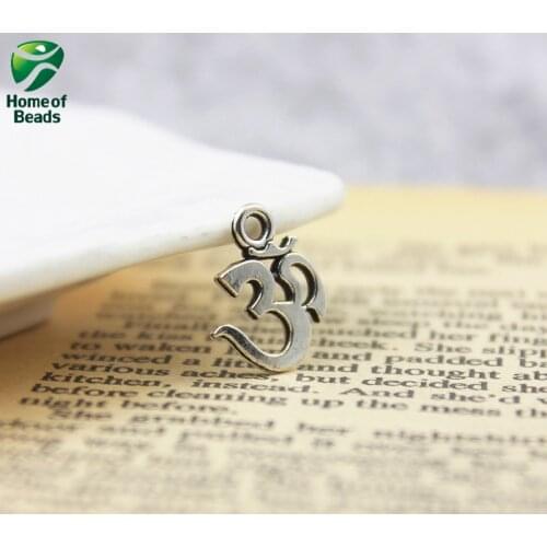 DIY Fashion om small pendants antique Silver Color for Jewelry Making Handmade 12x15mm (20 pcs/lot) ZA1300