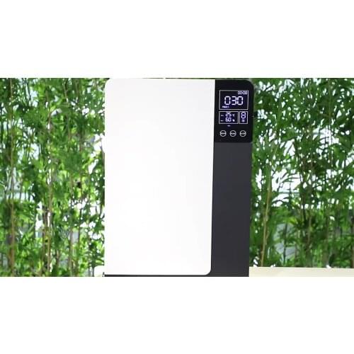 Home use wall-mounted mechanical forced heat recovery ventilation system with remote control