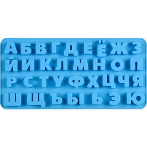 Russian alphabet letter mold DIY alphabet baking fondant silicone mold chocolate Party cake decorating tools baking accessories
