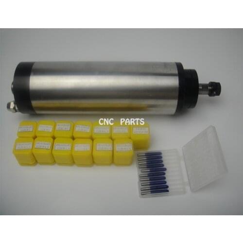 CNC milling spindle ER11 800W water cooling spindle motor + 13 pieces ER11 collets+10 pieces cnc engraving bits