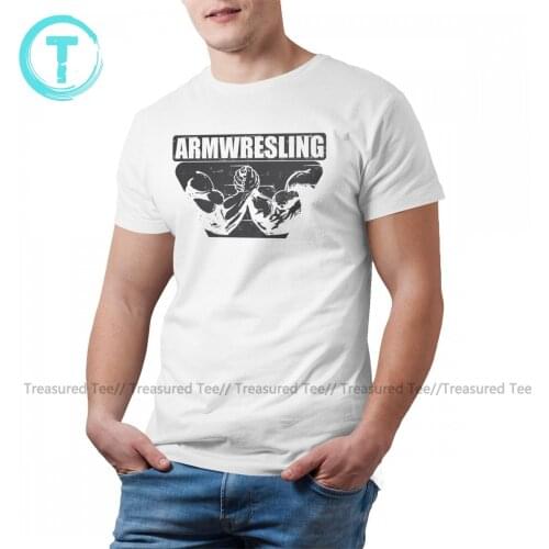 Armwrestling T Shirt Casual Cotton Streetwear T-Shirt Short Sleeve Print Tshirt Plus size Mens