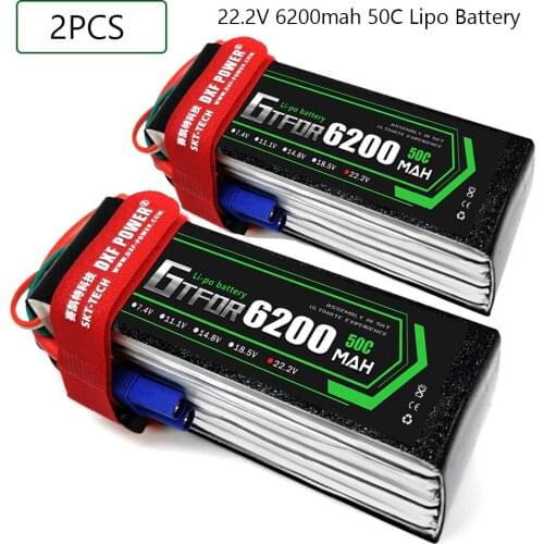 GTFDR 6S 22.2V 6200mah 50C-100C Lipo Battery 6S XT60 T Deans XT90 EC5 50C For Racing FPV Drone Airplanes Off-Road Car Boats