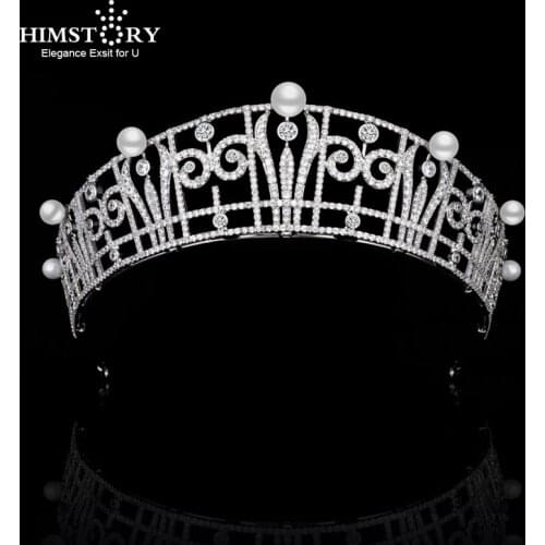 HIMSTORY Classic Bridal Wedding Hair Accessories Princess Birthday Headdress Crown Headband Womens Headwear Accessories корона