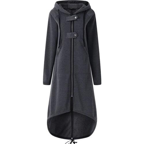 Zip Up Hoodie Oversized Coat 5xl Plain Long Dress Sweatshirt Pockets Poleron Mujer Casual Women Vintage Hoodie With Snap Buttons
