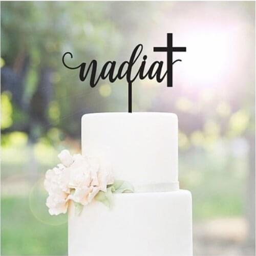 Customized name birthday cake topper,Cross cake insert,Birthday wishes, Birthday party cake decorations,Birthday Gift