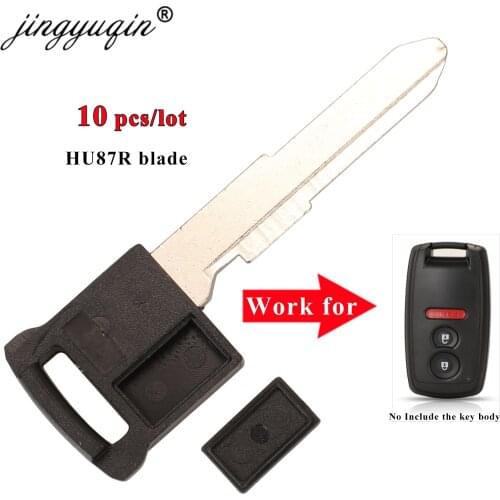 Jingyuqin 10pcs HU87R Smart Insert Remote Emergency Key Blade For Suzuki Grand Vitara 2006-2012 SX4 2008-2012 Uncut Blank
