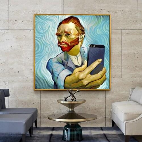 Van Gogh Painting Humor Funny Living Room Decoration Pictures for Home Design Bedroom Decor Wall Art Prints Noframe