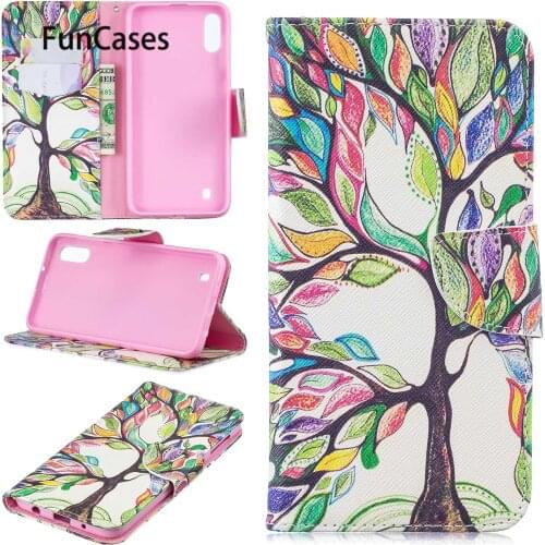 M10 Sun Flower Shell Cases For accesorios Samsung M10 Csse Floral Carcaso sFor Samsung Galaxy para A10 PU Leather Phone Bag