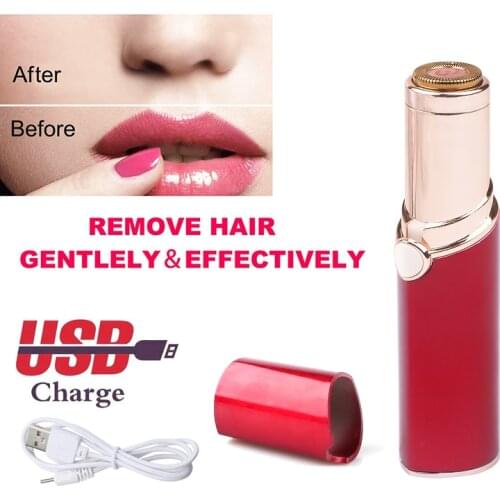 Mini Lipstick Shaver Electric Razor Instant Painless Women Epilator Female Upper Lip Shaver Portable Hair Remover USB Recharge