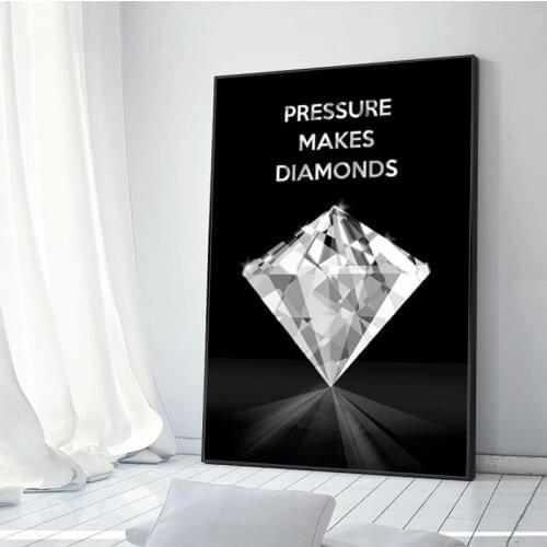Pressure Makes Diamonds Motivational Art Canvas Painting Modern Black Poster Prints Wall Art Picture for Living Room Home Decor
