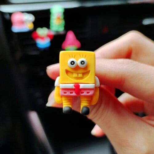 Cartoons Sponge Baby Car Air Vent Clip Starfish Octopus Crab Cute Car Accessories Interior Creative Cartoon Auto Decoration Clip